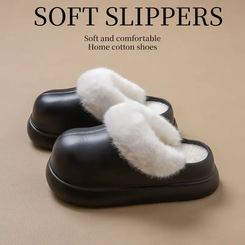 Women Waterproof Cotton Slippers Warm Thick Sole Autumn Winter - Image 8