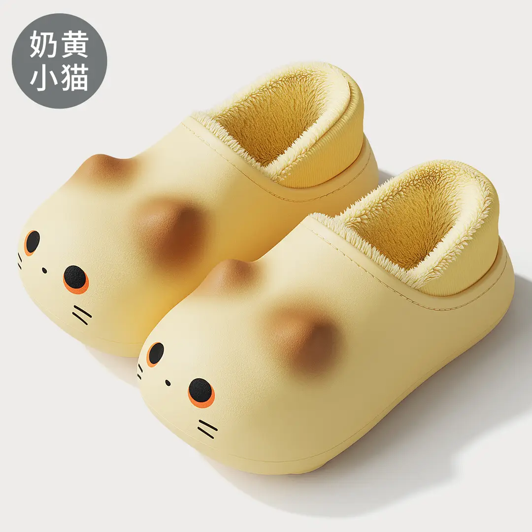 Waterproof Cotton Slippers for Women, Winter Thick-Soled Non-Slip Slippers, Autumn and Winter Velvet Warm Home Bags and Kidsren's Cotton Shoes Wholesale - Image 6