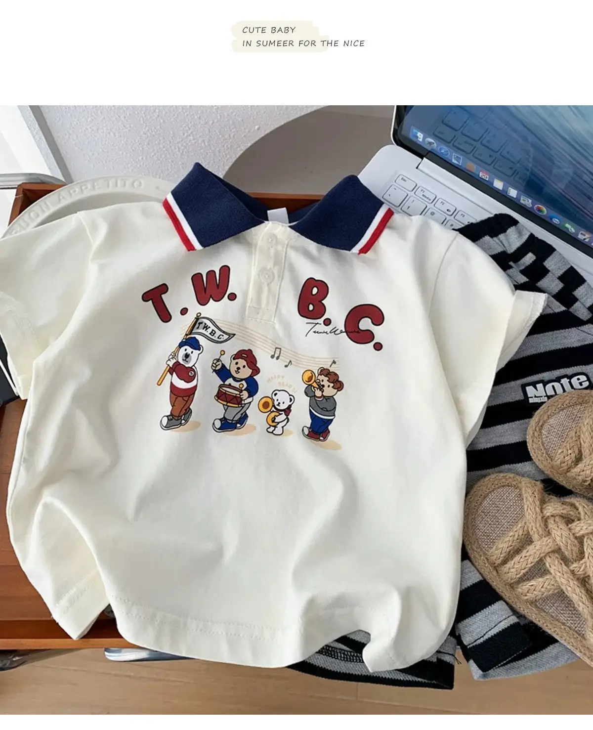 Kids T.W.B.C Polo Shirt Short Sleeve Summer Wear — feature 9