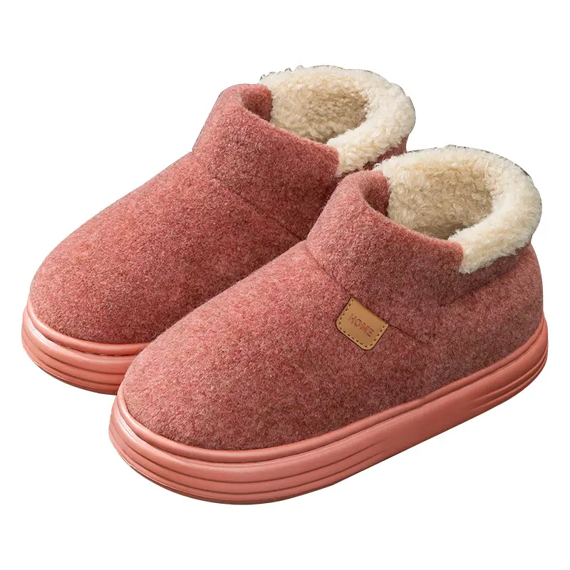 Autumn and Winter Middle-Aged and Elderly Women's Plush Non-Slip Bag Heel Fleece-Lined High-Top Warm Thick-Soled Winter Cotton Slippers for Men - Image 9