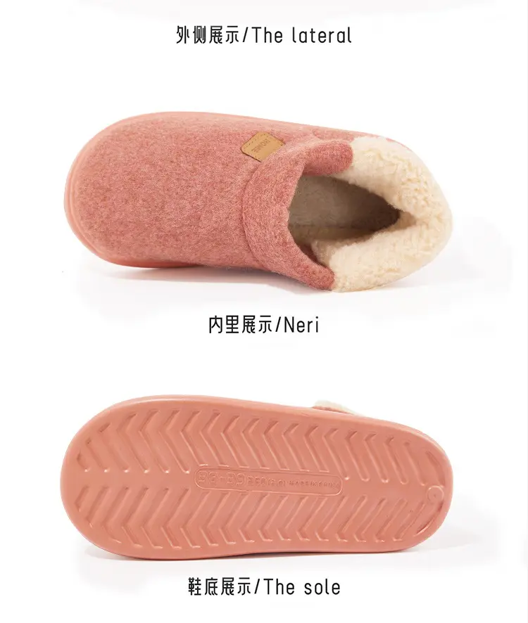 Autumn and Winter Middle-Aged and Elderly Women's Plush Non-Slip Bag Heel Fleece-Lined High-Top Warm Thick-Soled Winter Cotton Slippers for Men — feature 24