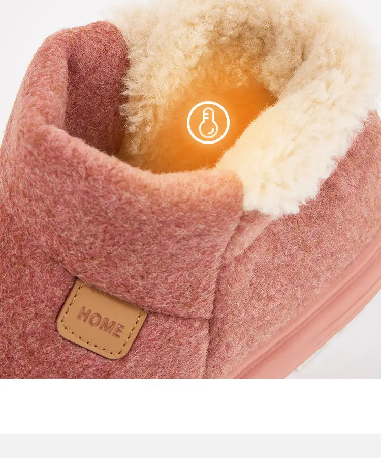 Autumn and Winter Middle-Aged and Elderly Women's Plush Non-Slip Bag Heel Fleece-Lined High-Top Warm Thick-Soled Winter Cotton Slippers for Men — feature 8