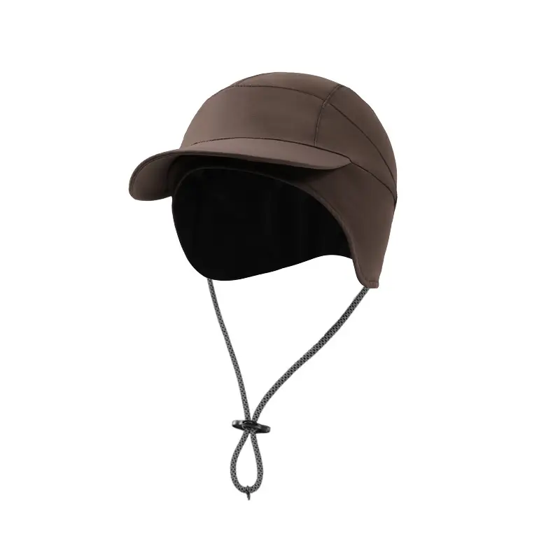 Men Winter Windproof Fleece Hiking Cap Beige - Image 9
