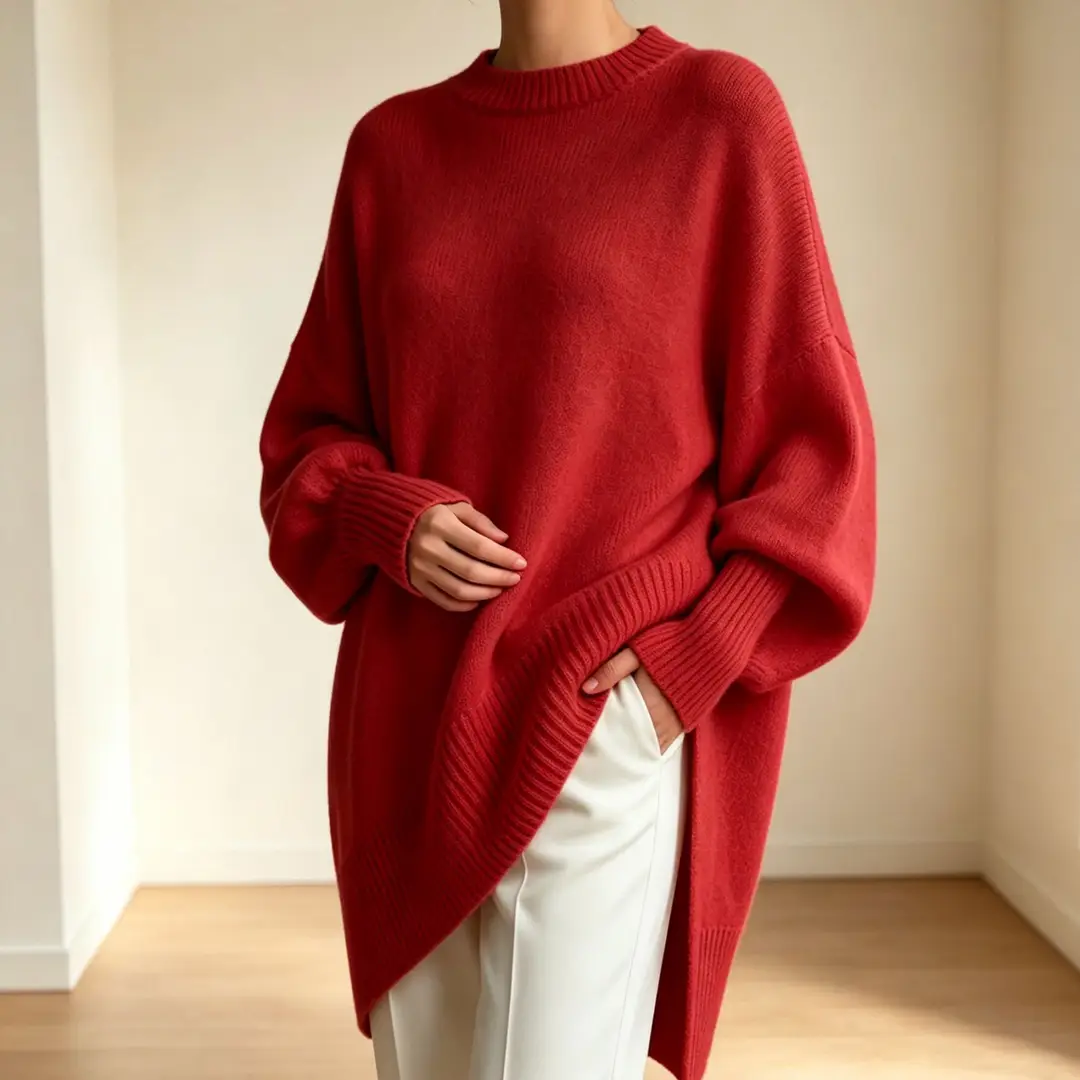 European and American Cross-Border 2026 Autumn and Winter Round Neck Pullover Knitwear for Women Amazon Loose Lazy Style Solid Color Women's Sweater