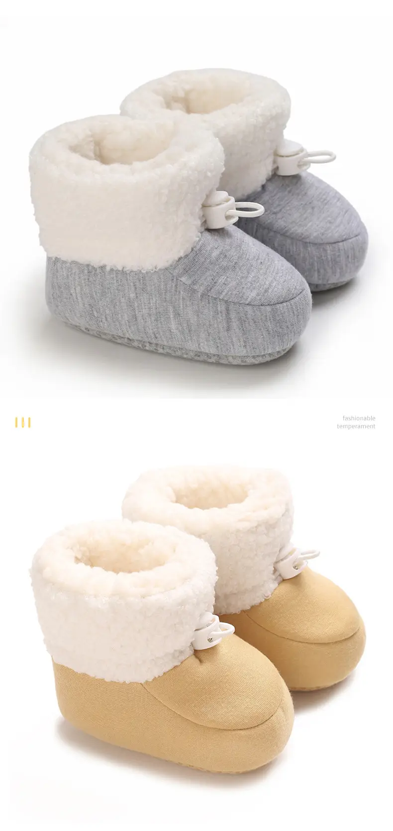 Soft and Cute Baby Plush Cotton Shoes, Winter Warm and Thickeneded Boots, Baby's Girdle Anti-Falling Toddler Shoes, Available in Multiple Colors — feature 11