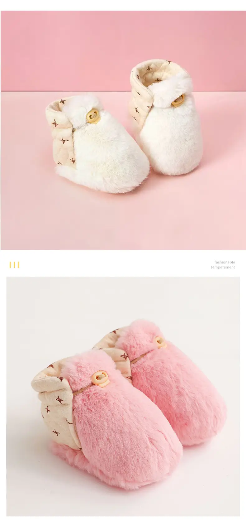 Baby Furry Warm Shoes 0-12 Months Thickened Cotton — feature 11