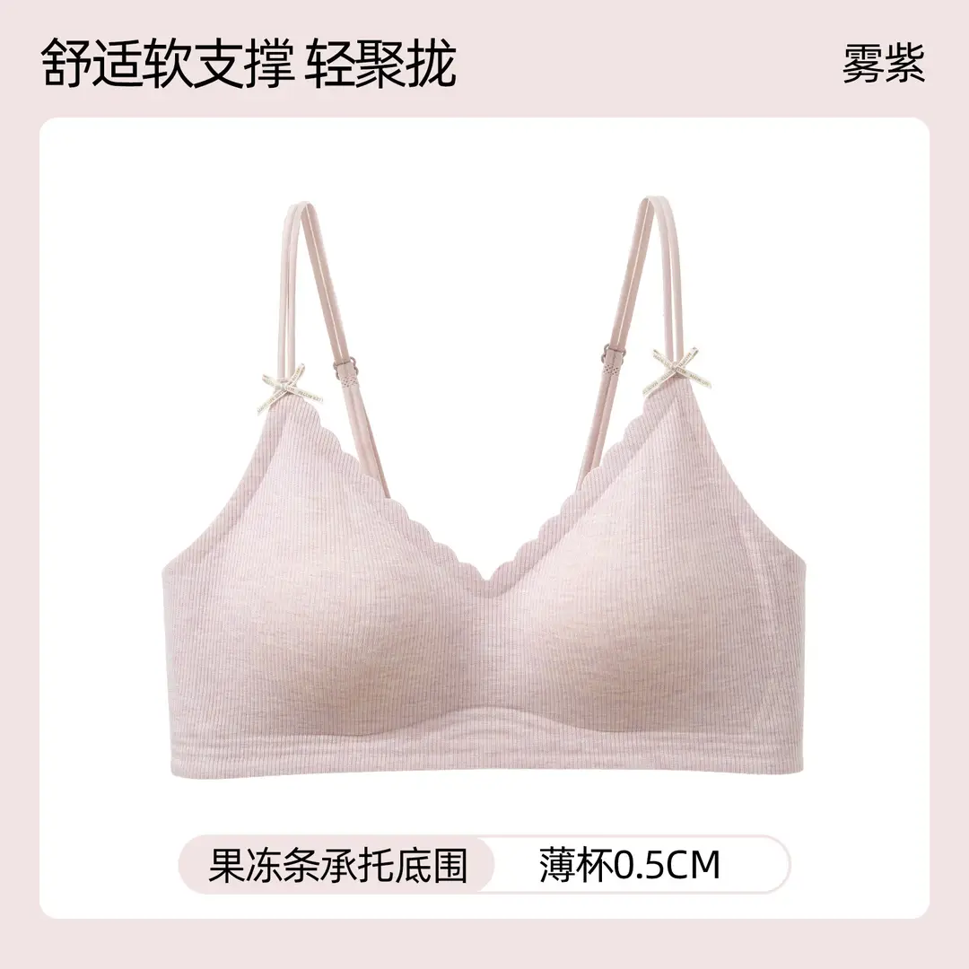 Seamless Wireless Bra for Women with Small Busts, Side-Gathering Design, Jelly Strip for Comfort, Soft Support, and No Trace - Image 2