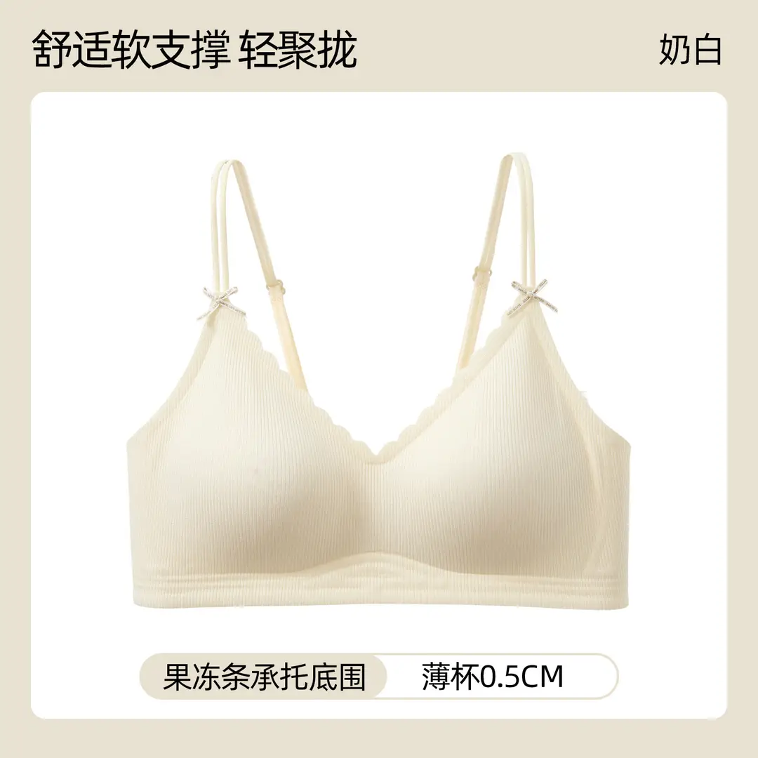 Seamless Wireless Bra for Women with Small Busts, Side-Gathering Design, Jelly Strip for Comfort, Soft Support, and No Trace - Image 3