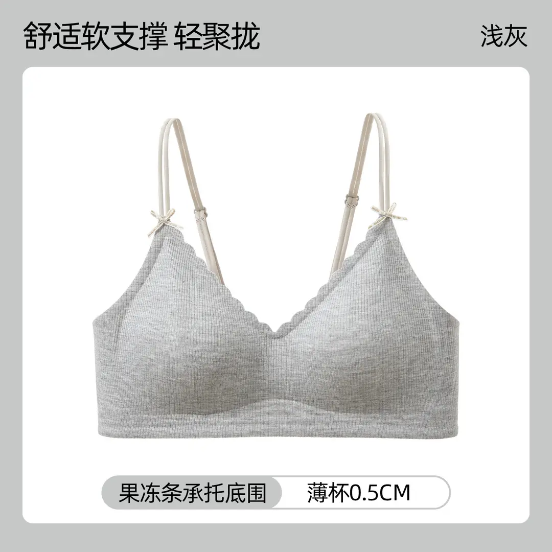 Seamless Wireless Bra for Women with Small Busts, Side-Gathering Design, Jelly Strip for Comfort, Soft Support, and No Trace - Image 4