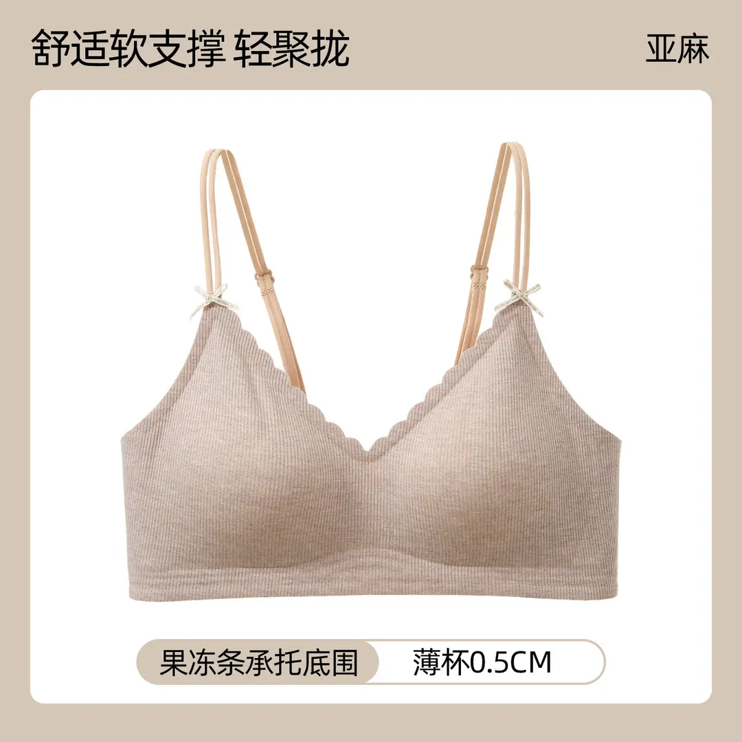 Seamless Wireless Bra for Women with Small Busts, Side-Gathering Design, Jelly Strip for Comfort, Soft Support, and No Trace - Image 5