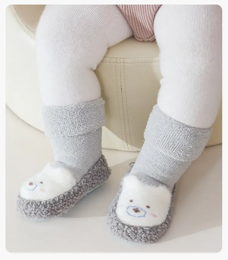 Baby Toddler Shoes 25 Winter Warm Cartoon Bear Non-Slip Terry β feature 13