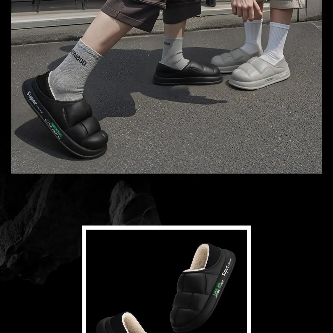 Cotton Slippers for Men in Autumn and Winter 2025 New Style Warm Simple Fashion Home Indoor Cotton Slippers Plush and Comfortable — feature 17