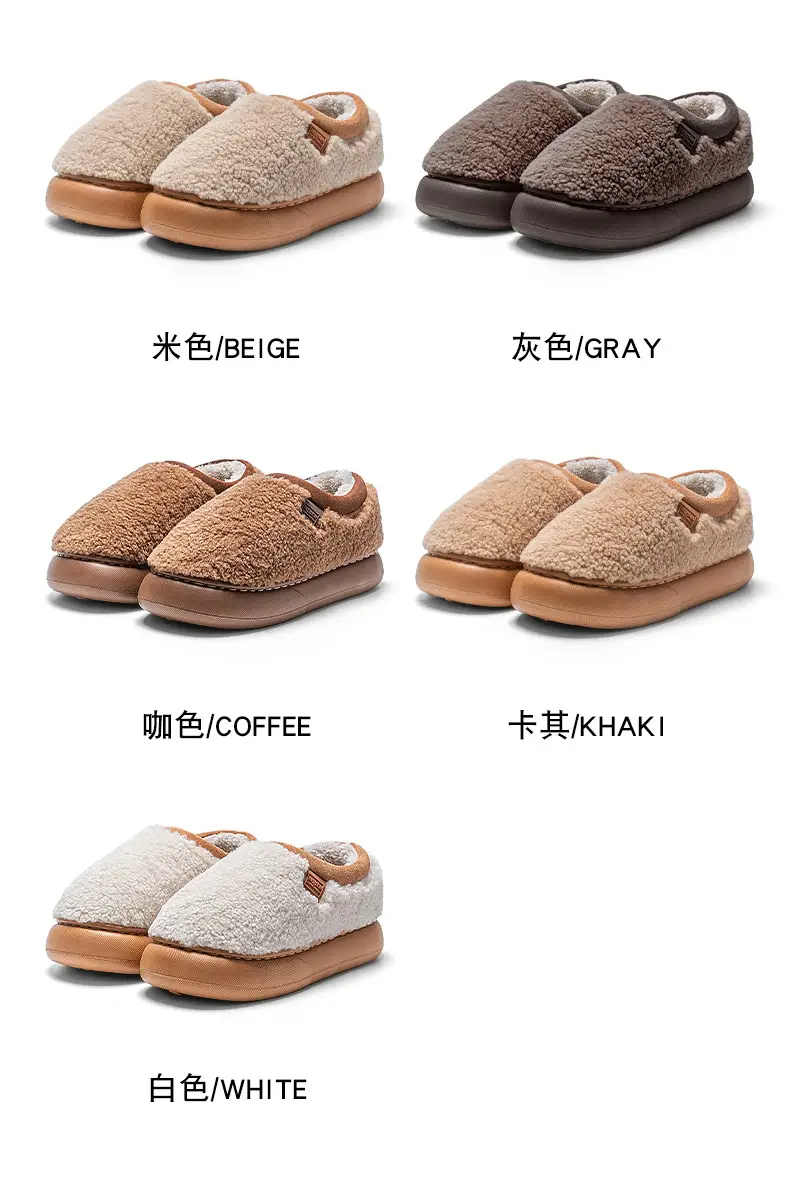 Lamb Wool Cotton Slippers for Women, 2025 Winter New Style, Indoor Home Use, Fleece-Lined, Warm, Non-Slip, Closed-Back Cotton Shoes — feature 6