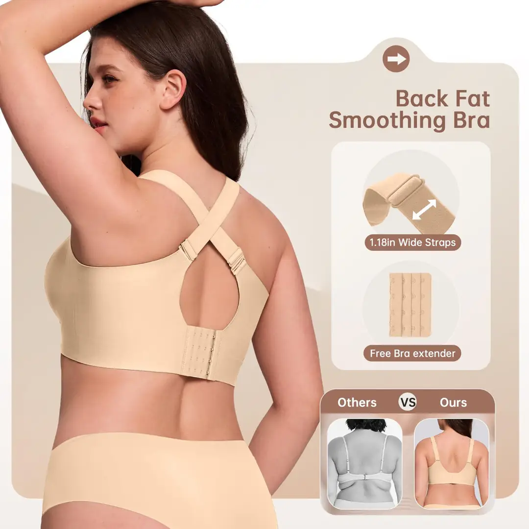Foreign Trade Soft Support Large Bust Bra for Women, Seamless Thin Style, Wireless Bra, Push-Up Comfortable Bra for Plus-Size Women, Jelly Bra