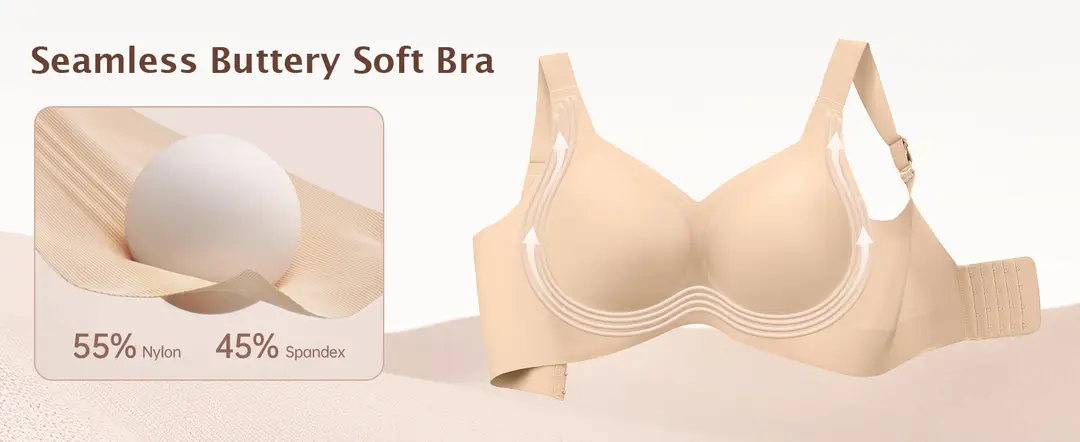 Foreign Trade Soft Support Large Bust Bra for Women, Seamless Thin Style, Wireless Bra, Push-Up Comfortable Bra for Plus-Size Women, Jelly Bra — feature 4