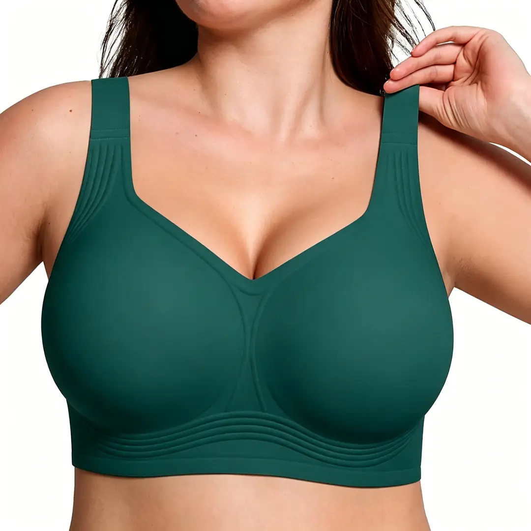 Foreign Trade Soft Support Large Bust Bra for Women, Seamless Thin Style, Wireless Bra, Push-Up Comfortable Bra for Plus-Size Women, Jelly Bra
