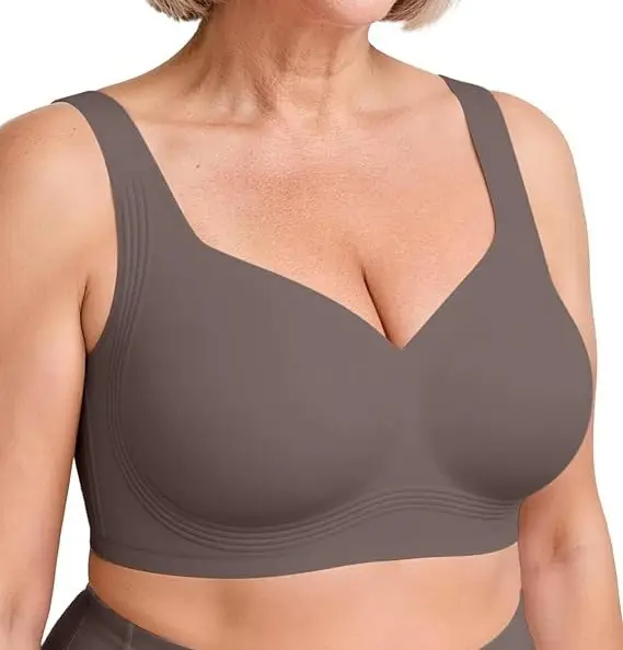 Foreign Trade Soft Support Large Bust Bra for Women, Seamless Thin Style, Wireless Bra, Push-Up Comfortable Bra for Plus-Size Women, Jelly Bra
