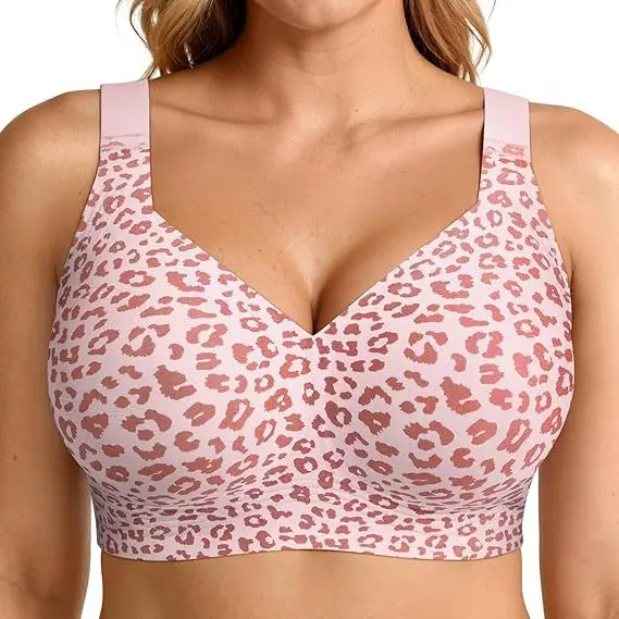 Foreign Trade Soft Support Large Bust Bra for Women, Seamless Thin Style, Wireless Bra, Push-Up Comfortable Bra for Plus-Size Women, Jelly Bra