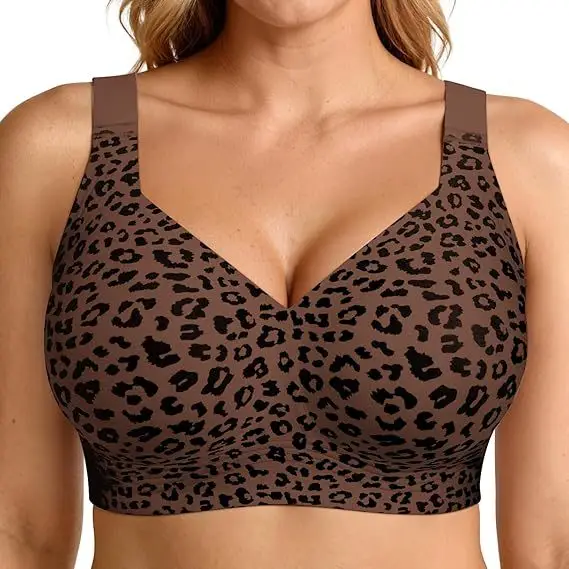 Foreign Trade Soft Support Large Bust Bra for Women, Seamless Thin Style, Wireless Bra, Push-Up Comfortable Bra for Plus-Size Women, Jelly Bra