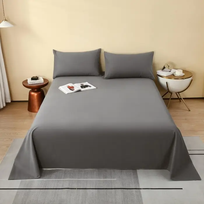 E-Commerce Dropshipping Cross-Border Skin-Friendly Fitted Sheet Solid Color Brushed Single Fitted Sheet Mattress Cover Dustproof Protective Cover for Foreign Orders