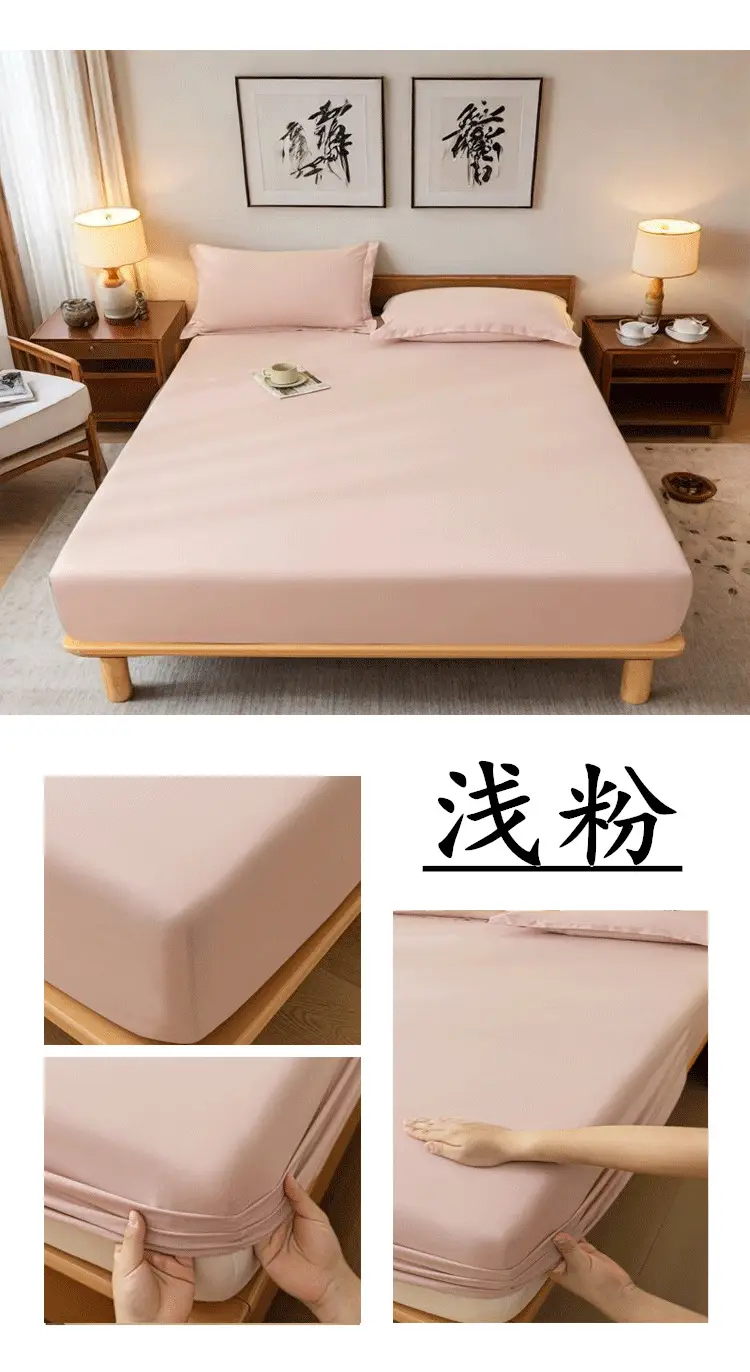 E-Commerce Dropshipping Cross-Border Skin-Friendly Fitted Sheet Solid Color Brushed Single Fitted Sheet Mattress Cover Dustproof Protective Cover for Foreign Orders — feature 10