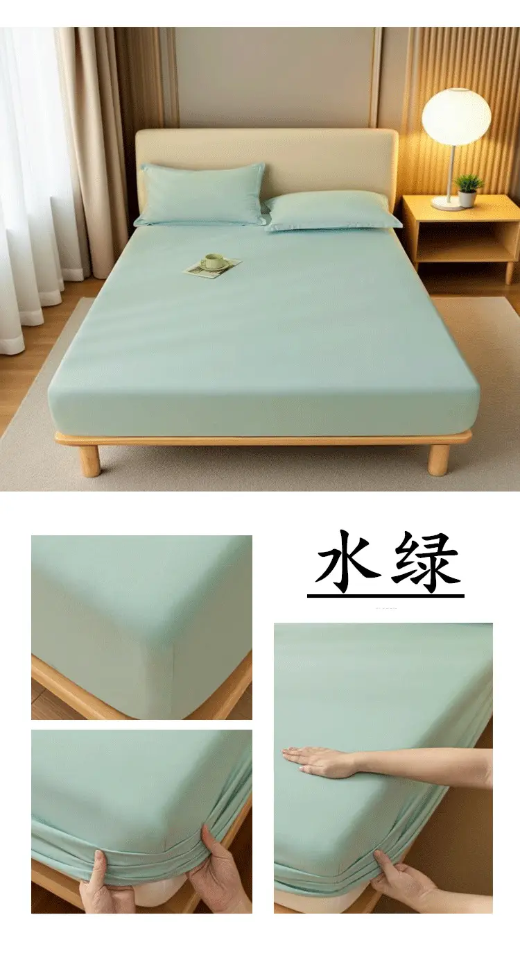 E-Commerce Dropshipping Cross-Border Skin-Friendly Fitted Sheet Solid Color Brushed Single Fitted Sheet Mattress Cover Dustproof Protective Cover for Foreign Orders — feature 15