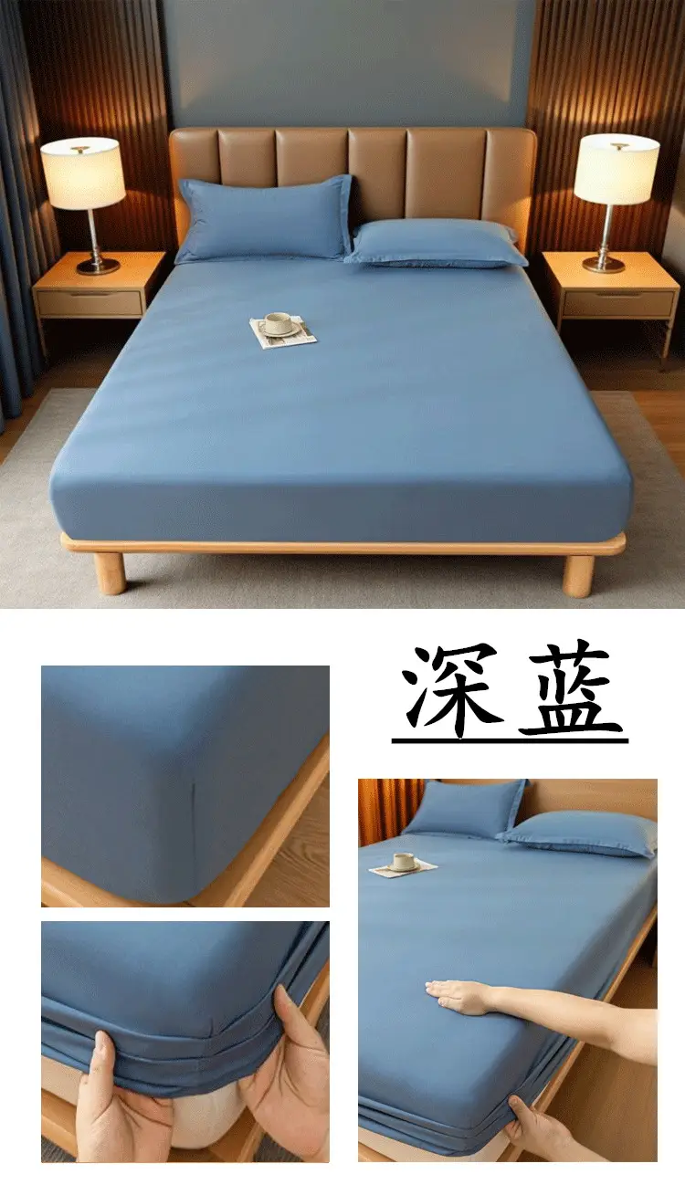 E-Commerce Dropshipping Cross-Border Skin-Friendly Fitted Sheet Solid Color Brushed Single Fitted Sheet Mattress Cover Dustproof Protective Cover for Foreign Orders — feature 16