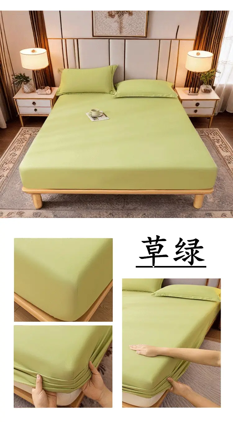 E-Commerce Dropshipping Cross-Border Skin-Friendly Fitted Sheet Solid Color Brushed Single Fitted Sheet Mattress Cover Dustproof Protective Cover for Foreign Orders — feature 17