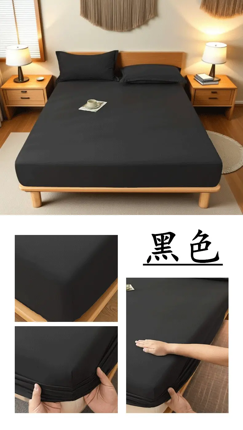 E-Commerce Dropshipping Cross-Border Skin-Friendly Fitted Sheet Solid Color Brushed Single Fitted Sheet Mattress Cover Dustproof Protective Cover for Foreign Orders — feature 19