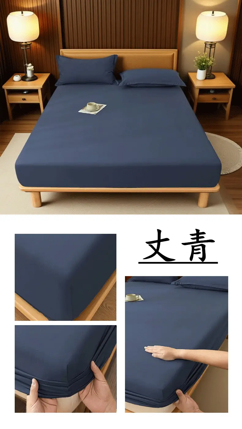 E-Commerce Dropshipping Cross-Border Skin-Friendly Fitted Sheet Solid Color Brushed Single Fitted Sheet Mattress Cover Dustproof Protective Cover for Foreign Orders — feature 20