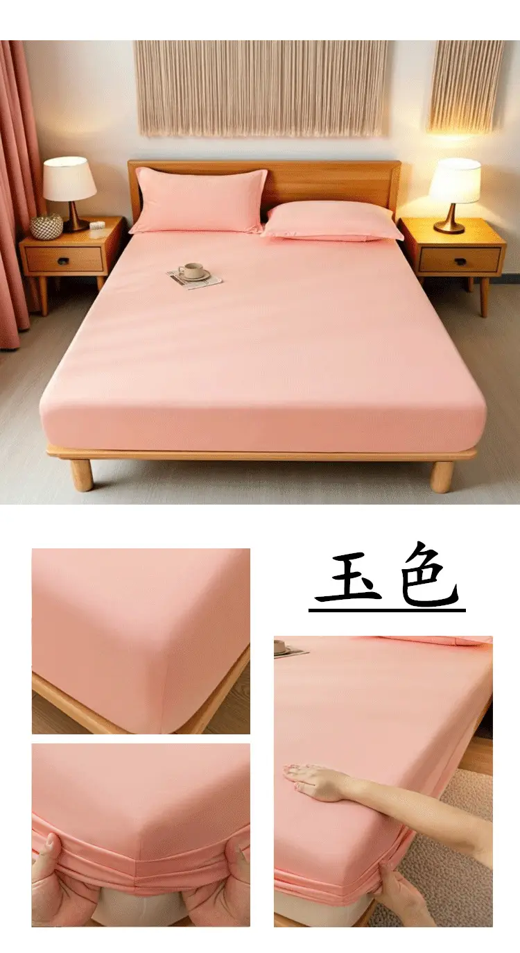 E-Commerce Dropshipping Cross-Border Skin-Friendly Fitted Sheet Solid Color Brushed Single Fitted Sheet Mattress Cover Dustproof Protective Cover for Foreign Orders — feature 8