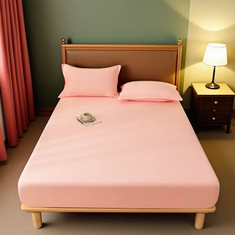 E-Commerce Dropshipping Cross-Border Skin-Friendly Fitted Sheet Solid Color Brushed Single Fitted Sheet Mattress Cover Dustproof Protective Cover for Foreign Orders