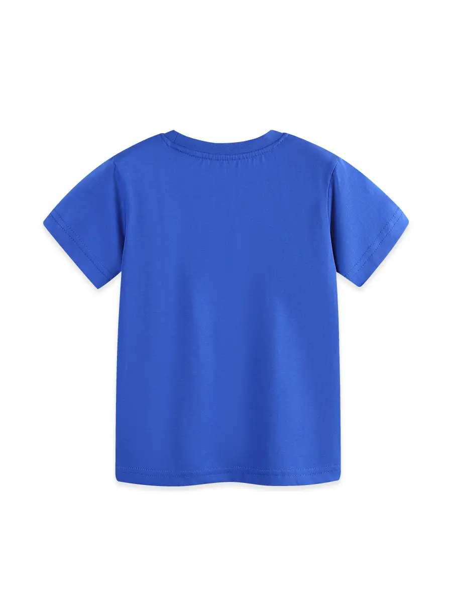 Blue Dinosaur Print Kids T-Shirt Short Sleeve - Image 4