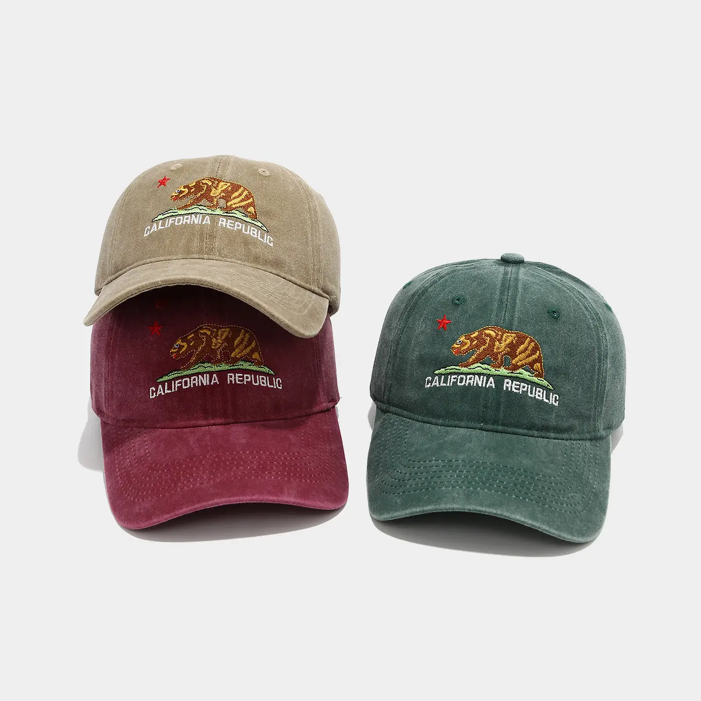 California Republic Bear Embroidered Baseball Cap for Women - Image 10