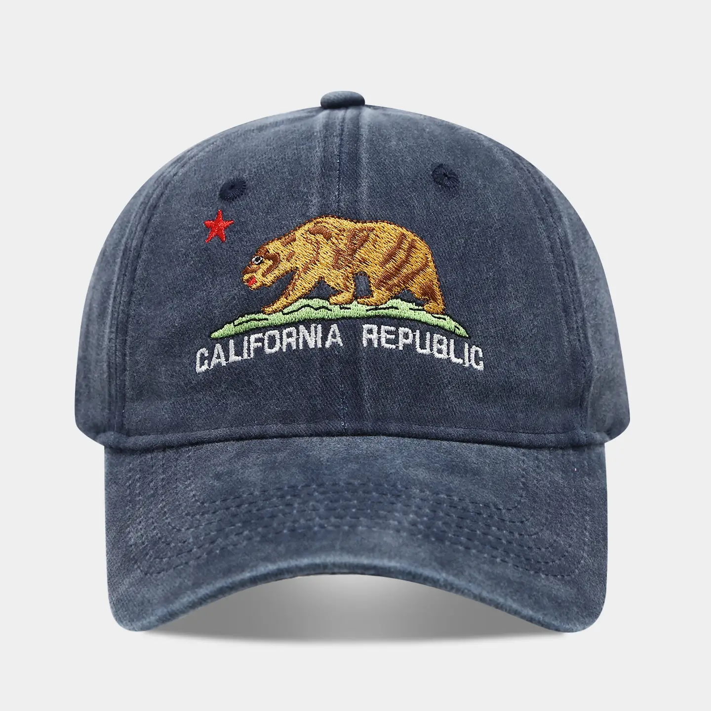 California Republic Bear Embroidered Baseball Cap for Women - Image 5