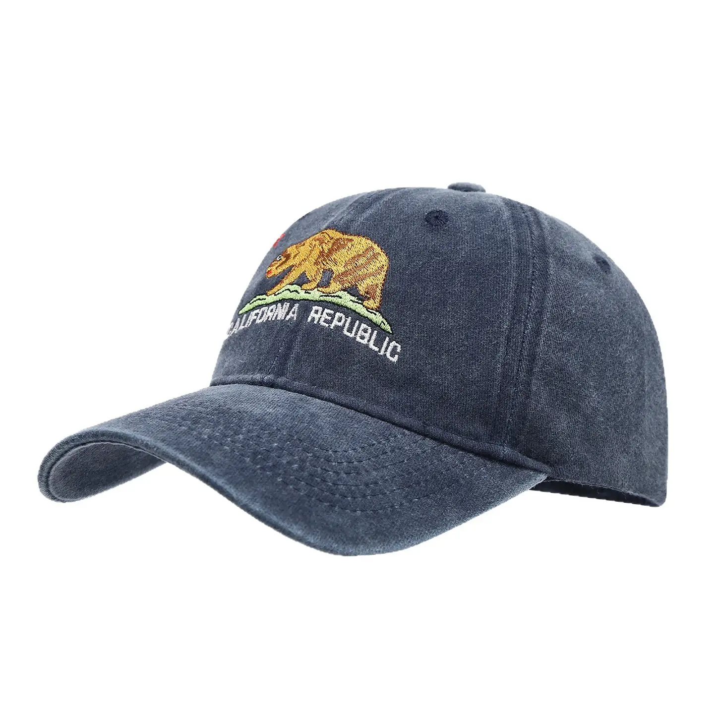 California Republic Bear Embroidered Baseball Cap for Women - Image 12
