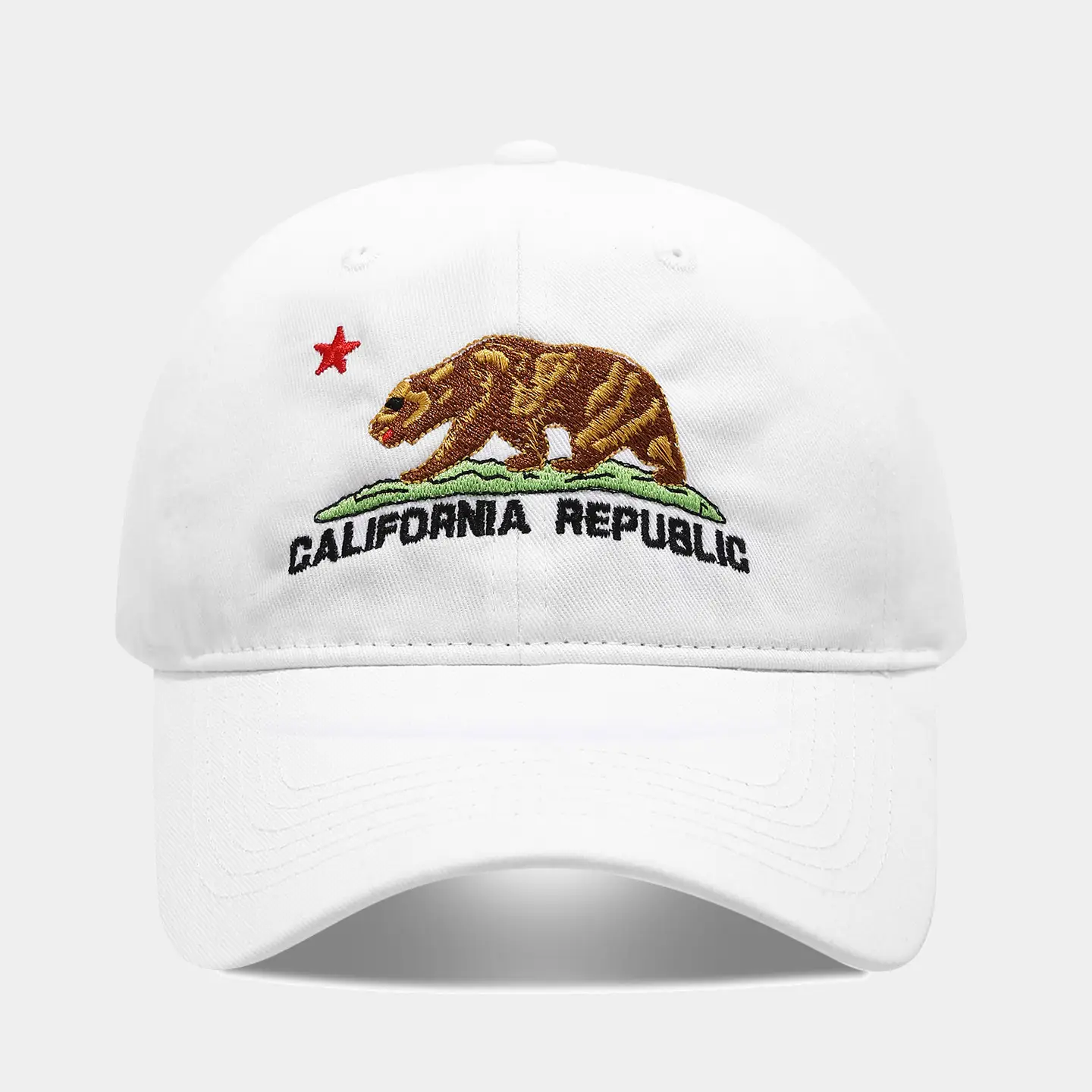 California Republic Bear Embroidered Baseball Cap for Women - Image 2