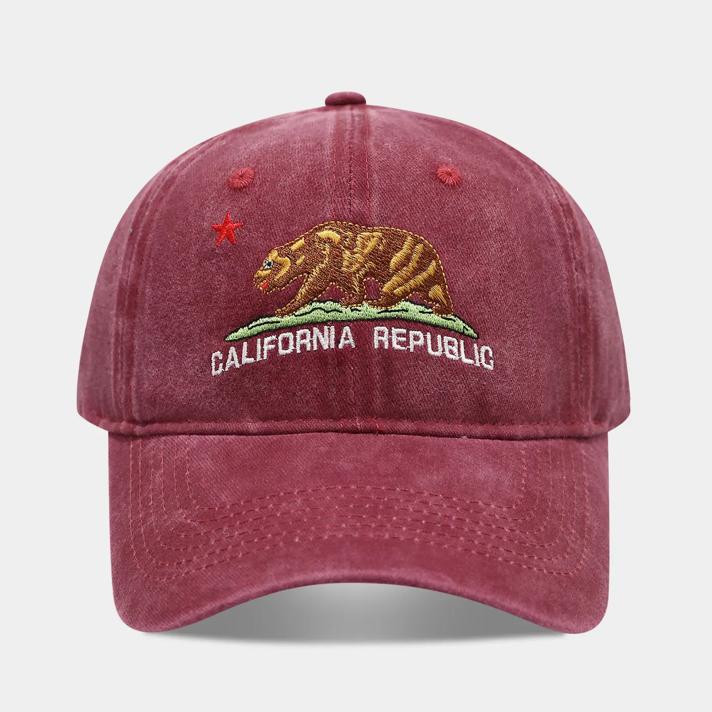 California Republic Bear Embroidered Baseball Cap for Women - Image 4