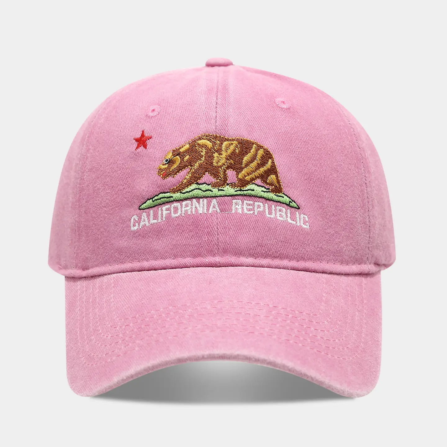 California Republic Bear Embroidered Baseball Cap for Women - Image 6