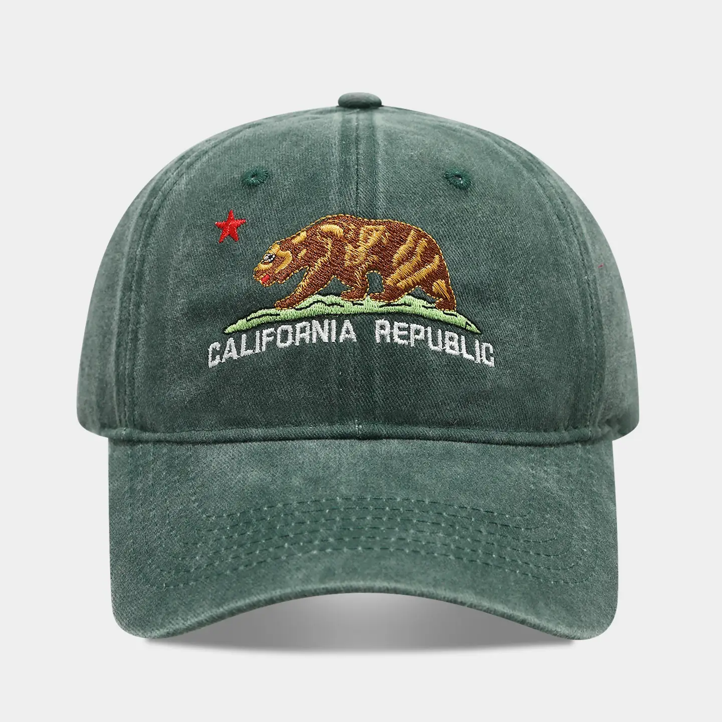 California Republic Bear Embroidered Baseball Cap for Women - Image 7