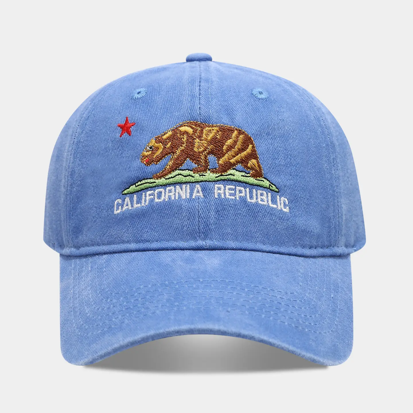 California Republic Bear Embroidered Baseball Cap for Women - Image 8