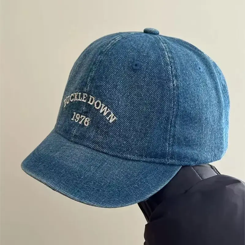 Japanese Retro Wash Denim Cap Women Street Style