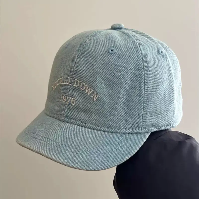 Japanese Retro Wash Denim Cap Women Street Style