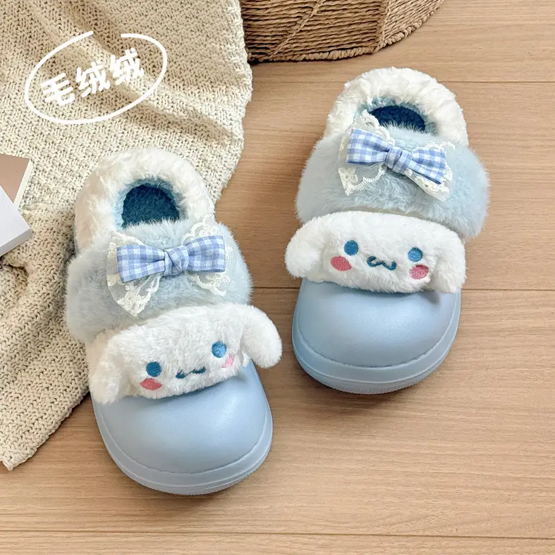 Sanrio Cotton Slippers for Women, Winter Cute Cartoon Thick-Soled Cotton Shoes, Non-Slip, Warm, Closed-Back Slippers, Autumn and Winter Wholesale - Image 4
