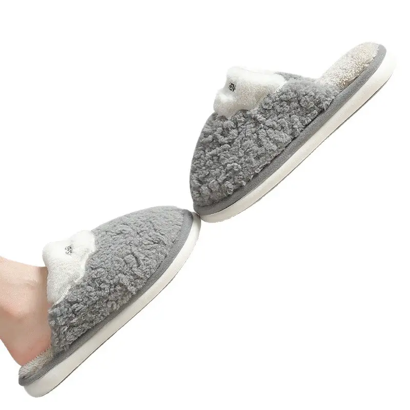 Cotton Slippers for Men in Autumn and Winter New Style Indoor Home Thick-Soled Plush Warm Slippers Men's Outer Wear Cotton Shoes Wholesale