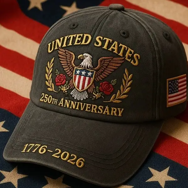 Cross-Border Veteran Eagle Cap Men White 250th Anniversary