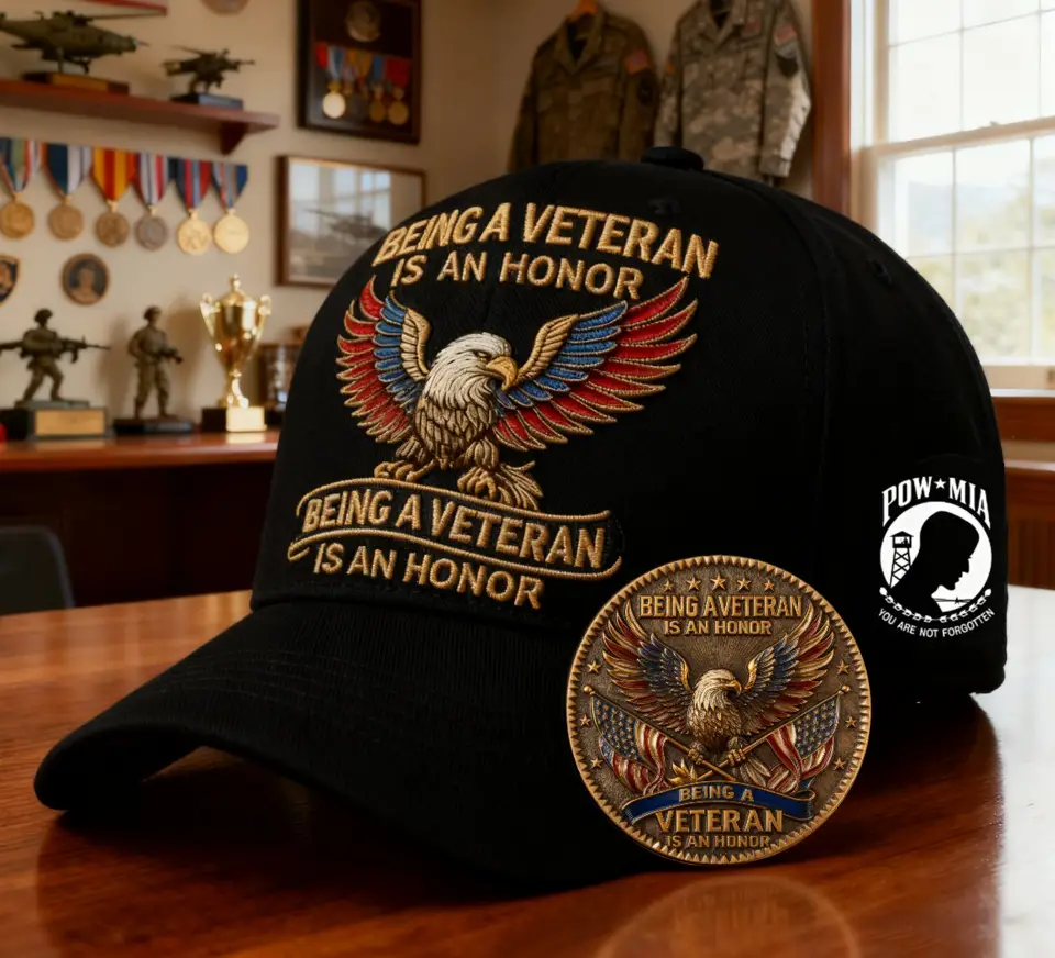 Cross-Border Veteran Eagle Cap Men White 250th Anniversary