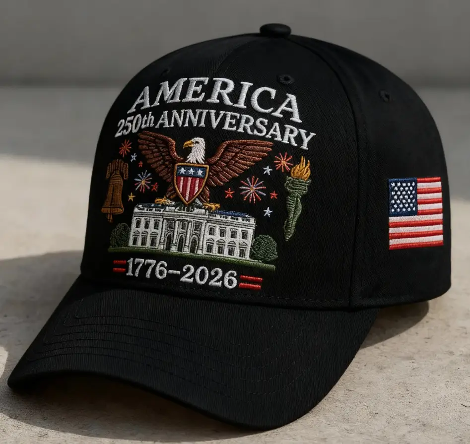 Cross-Border Veteran Eagle Cap Men White 250th Anniversary