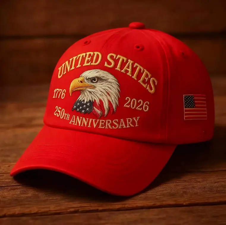 Cross-Border Veteran Eagle Cap Men White 250th Anniversary