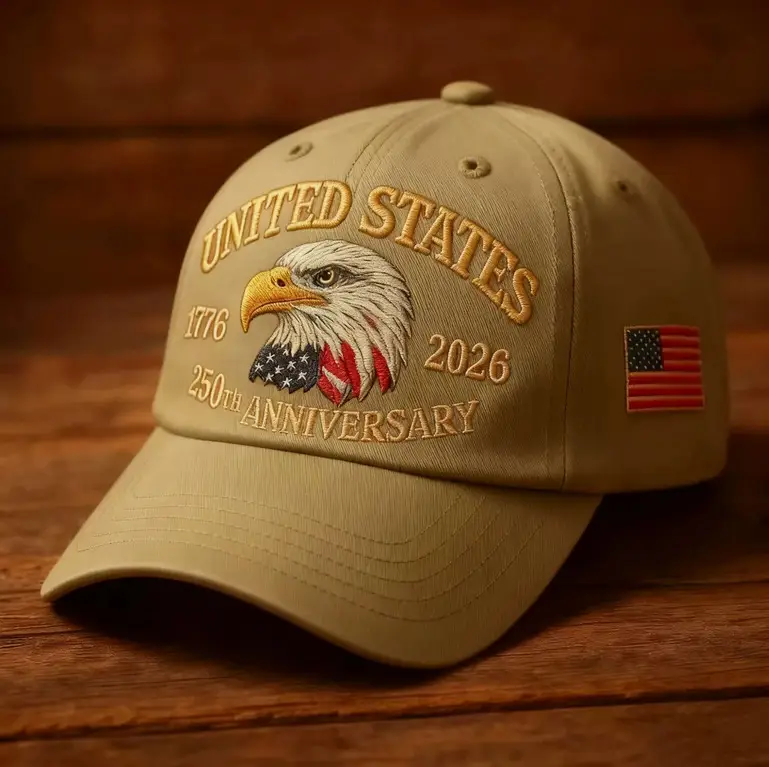 Cross-Border Veteran Eagle Cap Men White 250th Anniversary